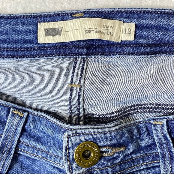 Levis 529 Jeans Women's 12 Blue Curvy Skinny Leg Mid Rise Stretch Casual Denim - Picture 4 of 16